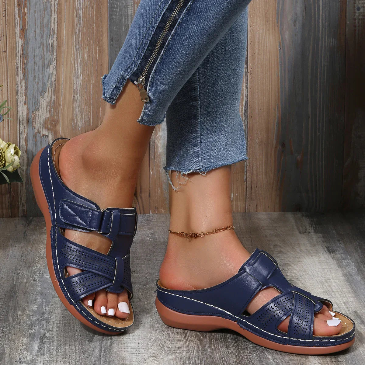 Julia | Sandales confortables en cuir pour femmes